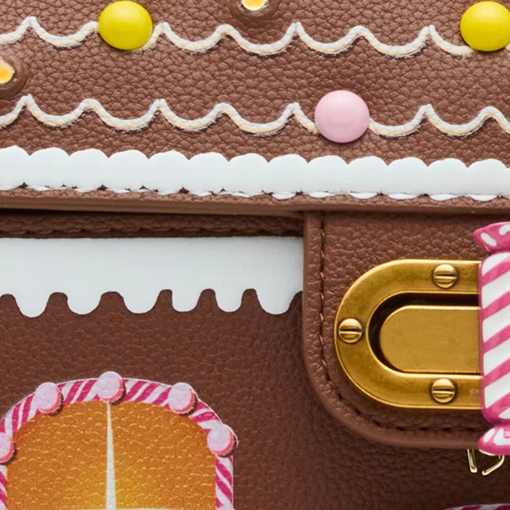 Betsey Johnson Kitsch Baking Spirits Bright Light Up Gingerbread House Crossbody - Picture 8 of 14